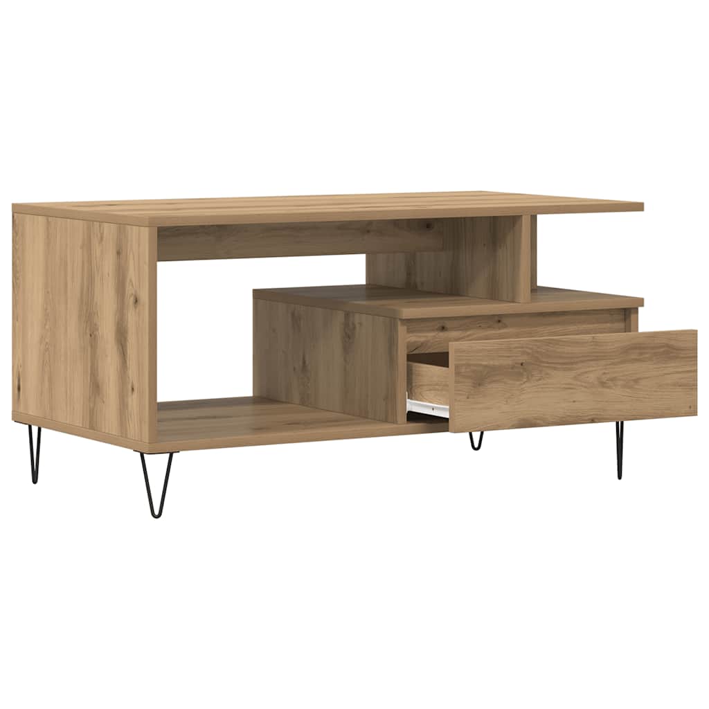Coffee Table Artisan Oak 90x49x45 cm Engineered Wood