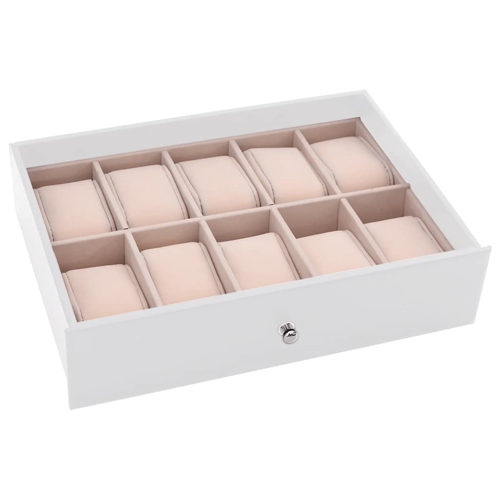 Jewellery Box 10-Layer with Watch Holders White 29x20.5x40.5 cm