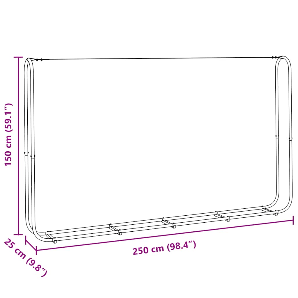Firewood Rack Wire 250x25x150 cm Galvanised steel