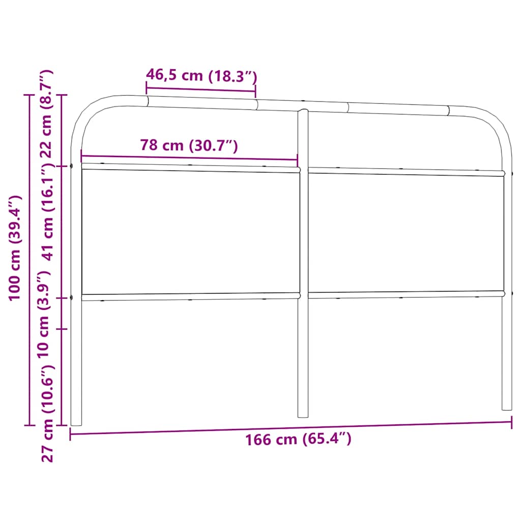 Replace Headboard Sonoma Oak 160 cm Steel and Engineered Wood