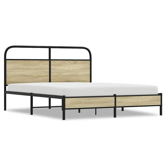Bed Frame without Mattress 160x200 cm Sonoma Oak Engineered Wood