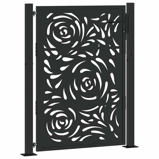 Garden Gate Black 100x125 cm Steel Flame Design