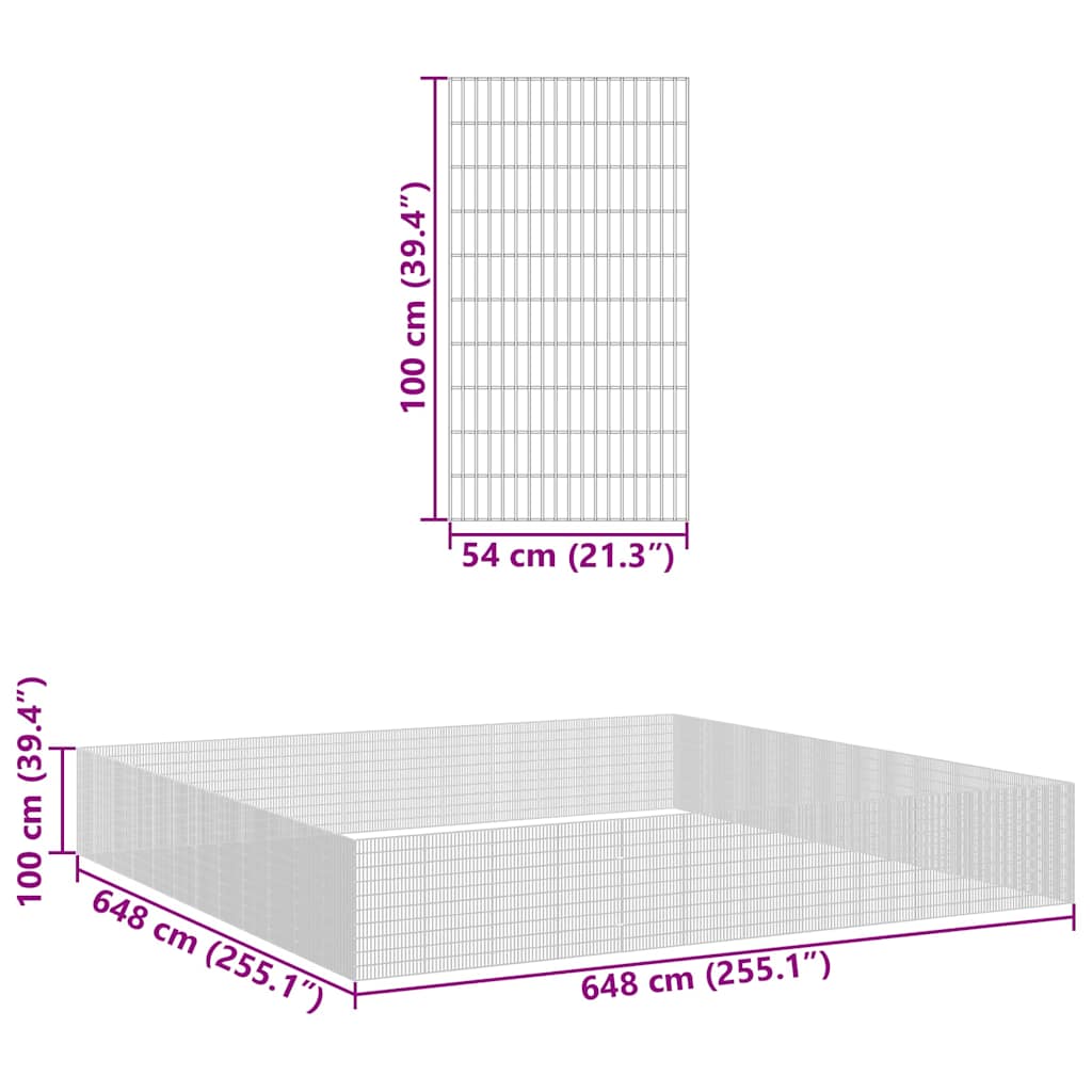 Free Range Animal Enclosure 48-Panel 54x100 cm Galvanised Iron