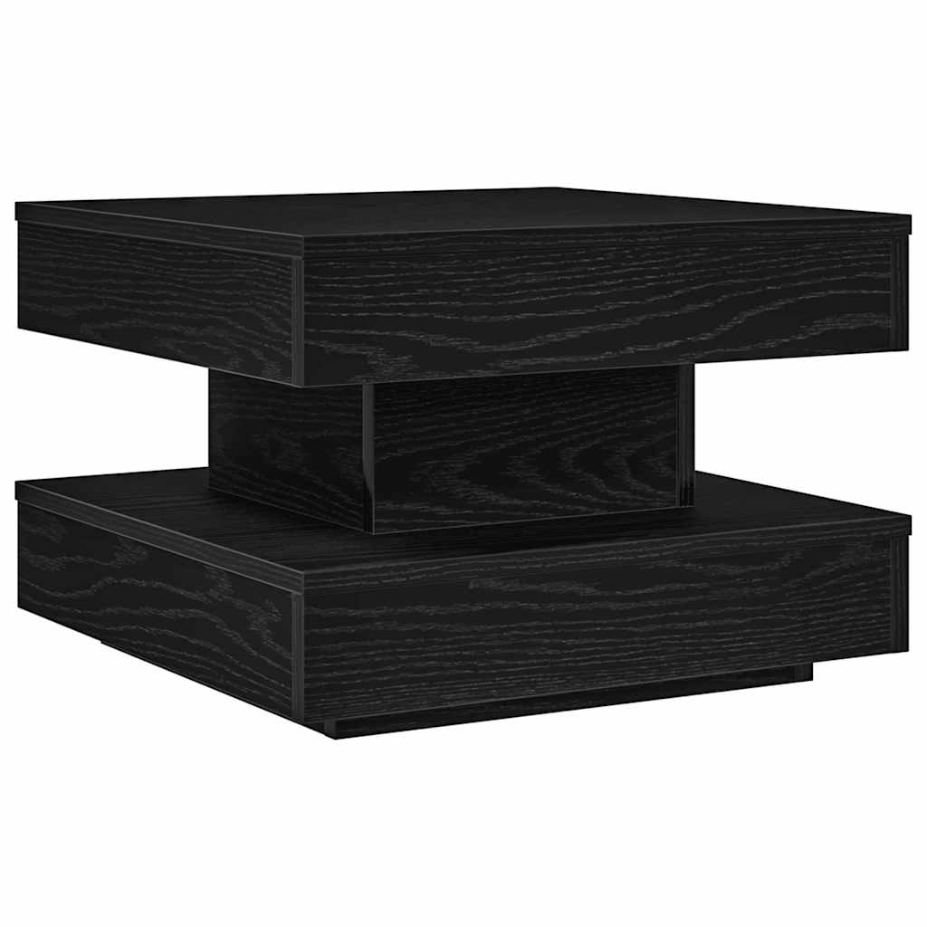 Coffee Table 360-Degree Rotatable Black 50x50x34.5 cm