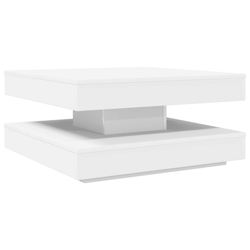 Coffee Table 360-Degree Rotatable White 70x70x34.5 cm
