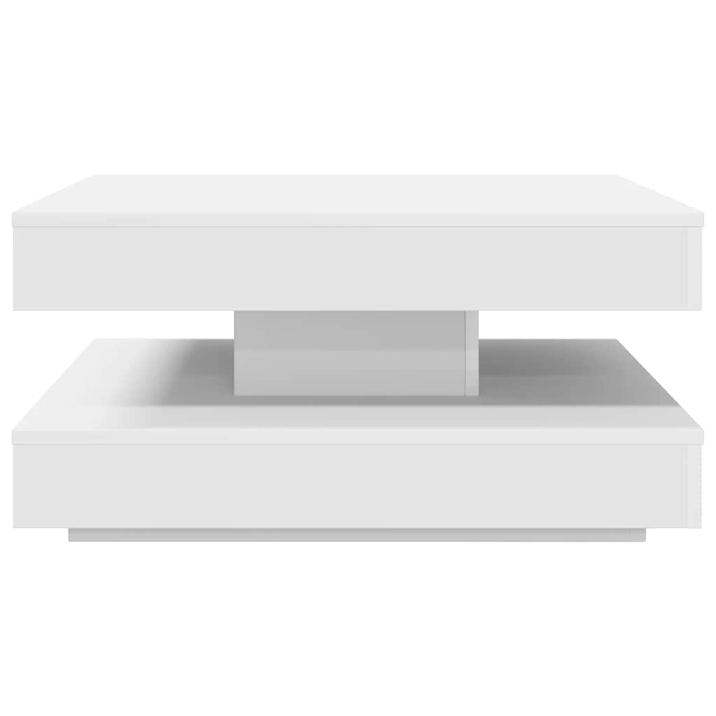 Coffee Table 360-Degree Rotatable White 70x70x34.5 cm