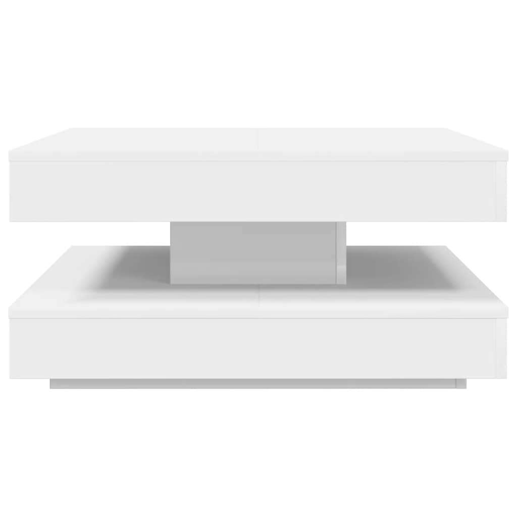 Coffee Table 360-Degree Rotatable White 70x70x34.5 cm