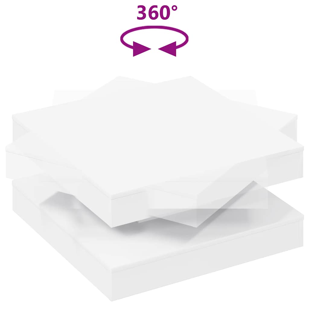 Coffee Table 360-Degree Rotatable White 70x70x34.5 cm