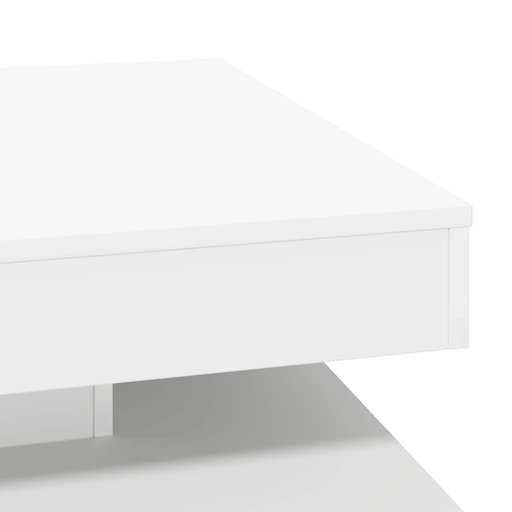 Coffee Table 360-Degree Rotatable White 70x70x34.5 cm