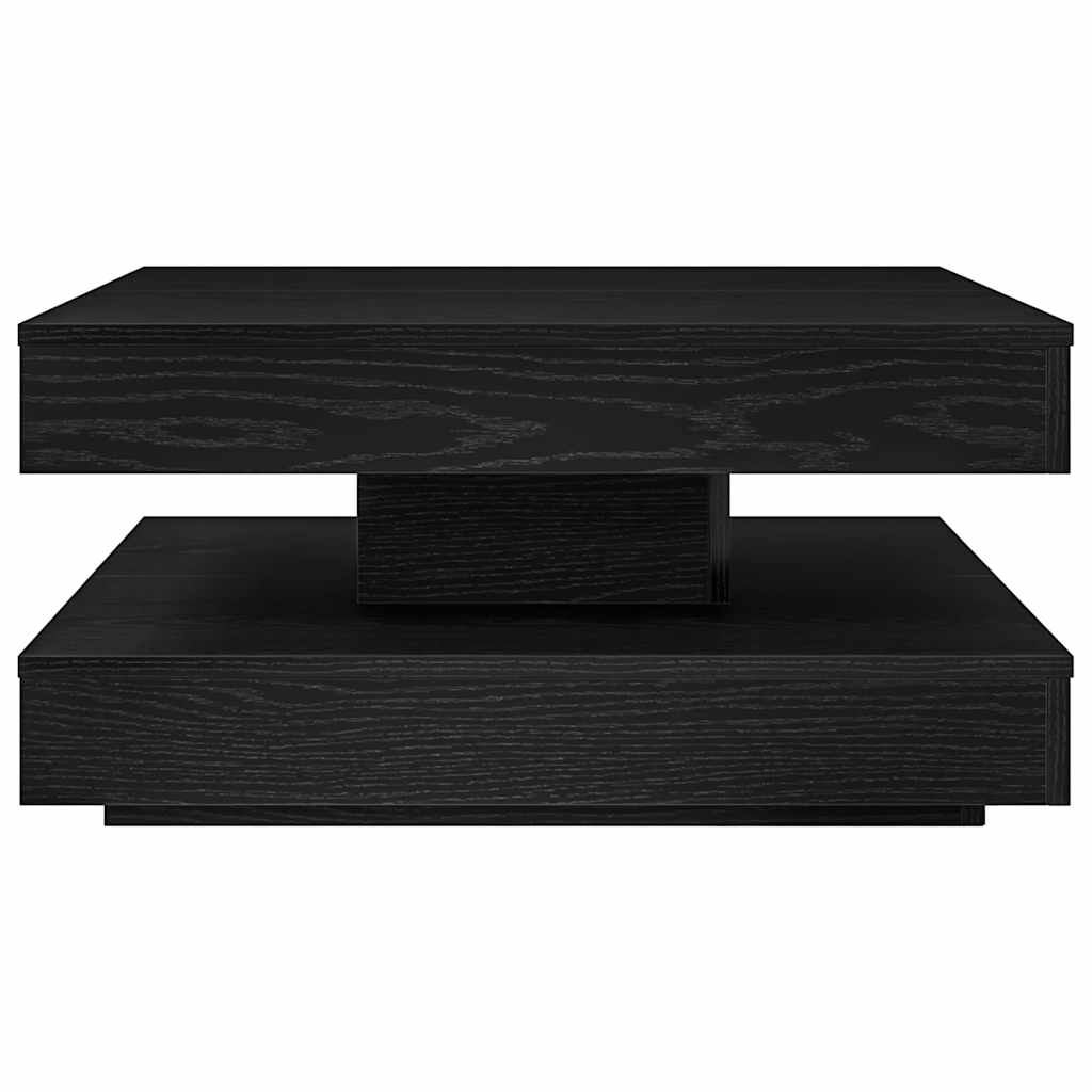 Coffee Table 360-Degree Rotatable Black 70x70x34.5 cm