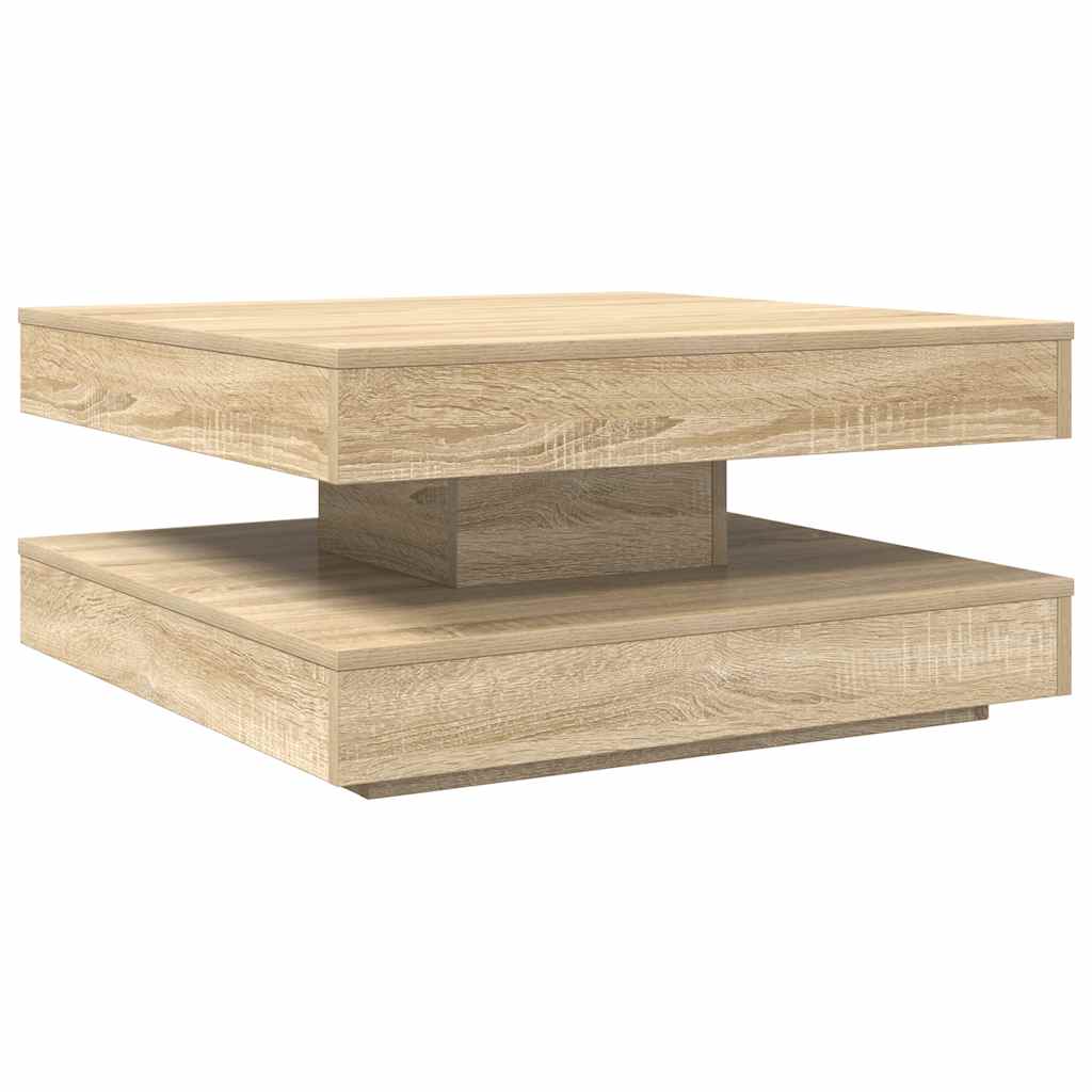 Coffee Table 360-Degree Rotatable Sonoma Oak 70x70x34.5 cm
