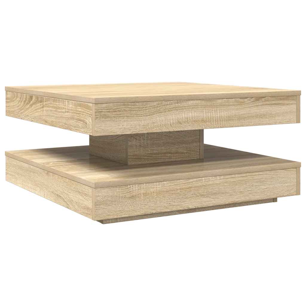 Coffee Table 360-Degree Rotatable Sonoma Oak 70x70x34.5 cm