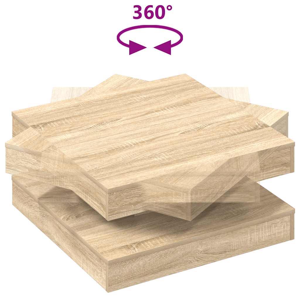 Coffee Table 360-Degree Rotatable Sonoma Oak 70x70x34.5 cm