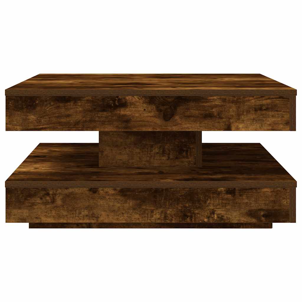 Coffee Table 360-Degree Rotatable Smoked Oak 70x70x34.5 cm