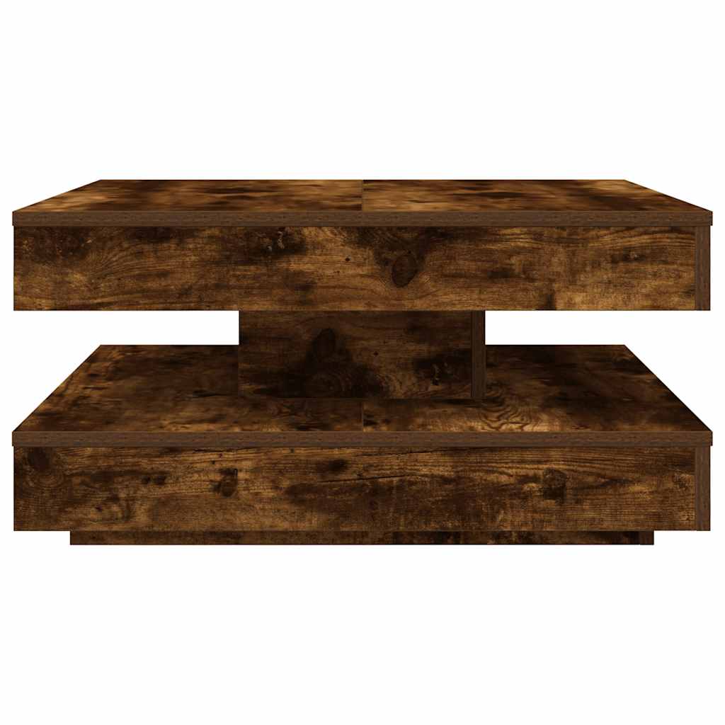 Coffee Table 360-Degree Rotatable Smoked Oak 70x70x34.5 cm