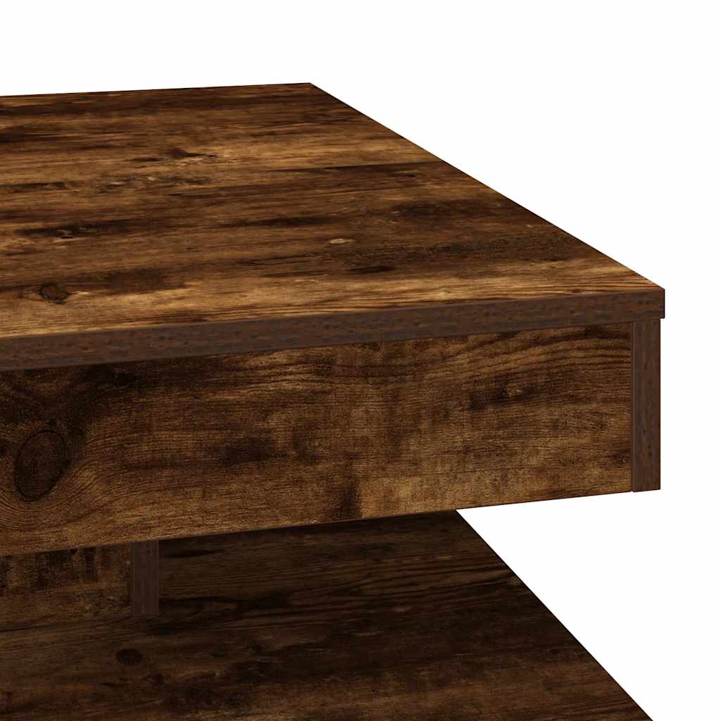 Coffee Table 360-Degree Rotatable Smoked Oak 70x70x34.5 cm