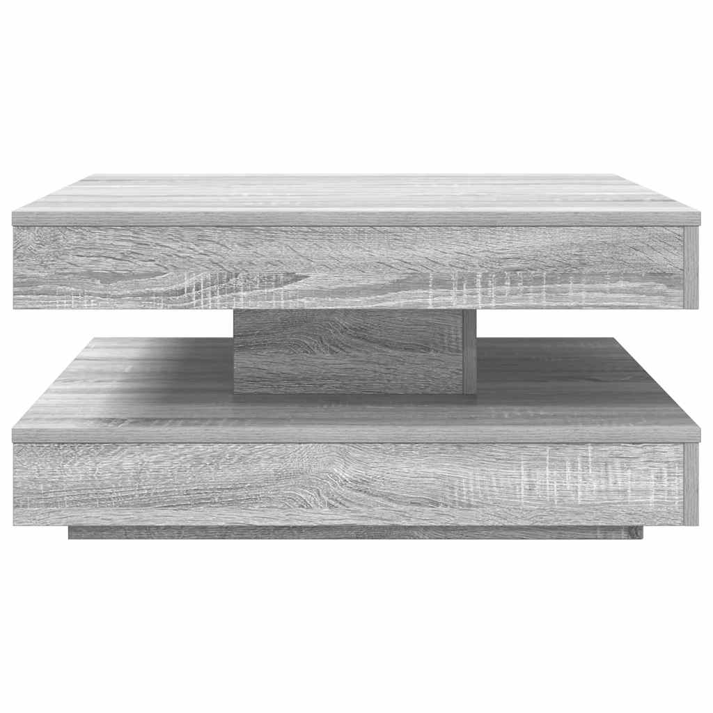 Coffee Table 360-Degree Rotatable Grey Sonoma 70x70x34.5 cm