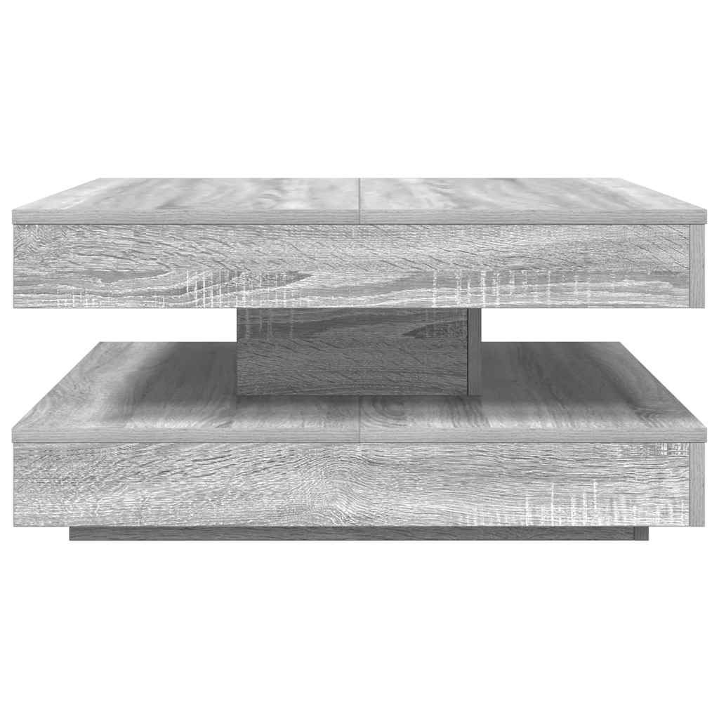 Coffee Table 360-Degree Rotatable Grey Sonoma 70x70x34.5 cm