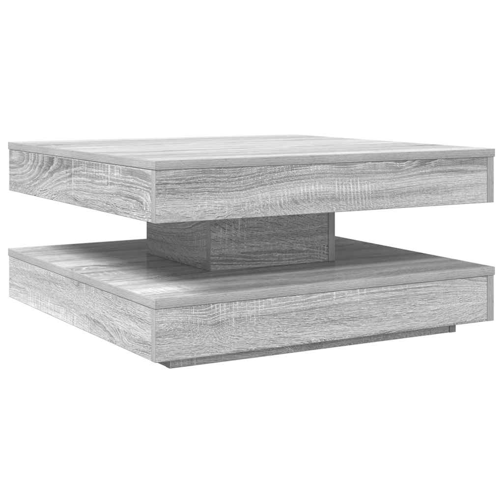 Coffee Table 360-Degree Rotatable Grey Sonoma 70x70x34.5 cm