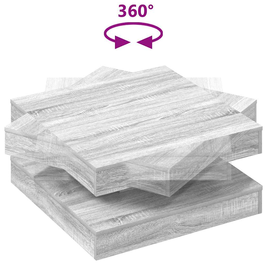 Coffee Table 360-Degree Rotatable Grey Sonoma 70x70x34.5 cm