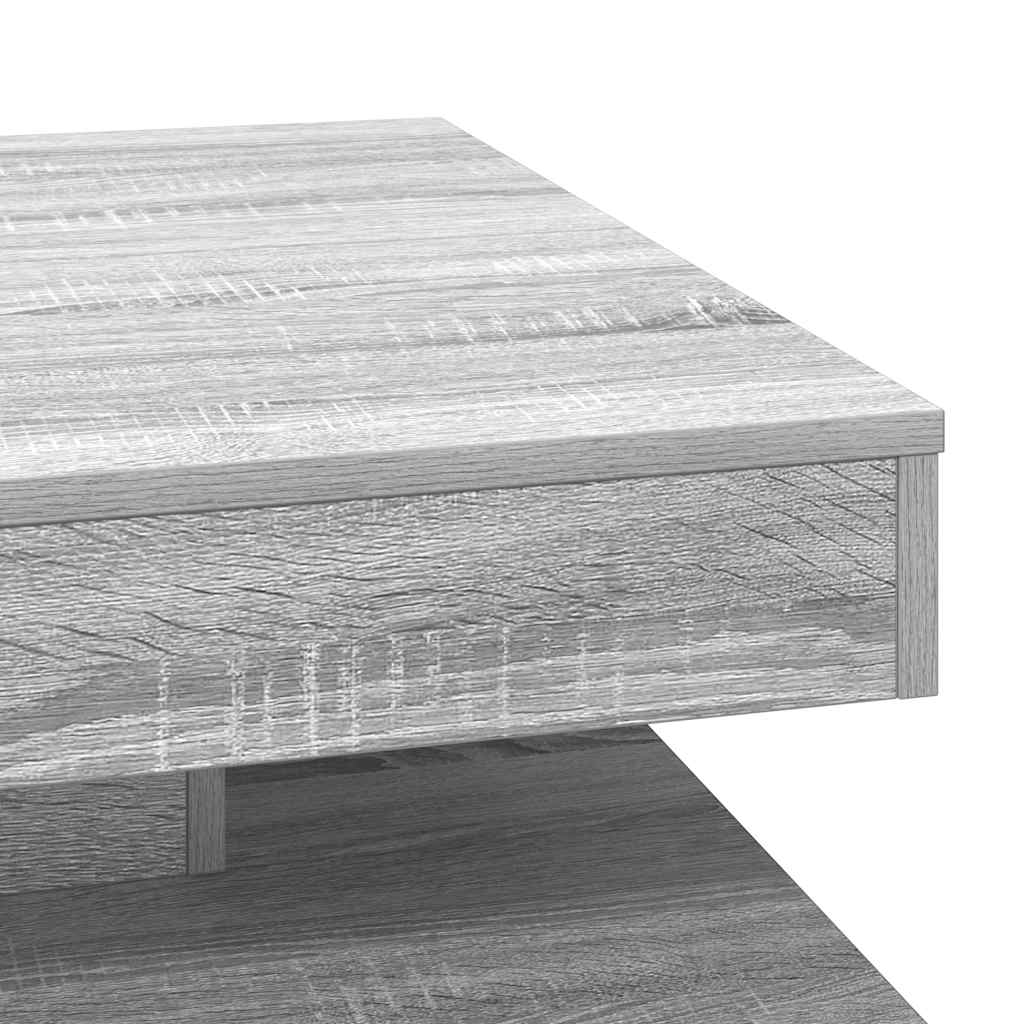 Coffee Table 360-Degree Rotatable Grey Sonoma 70x70x34.5 cm
