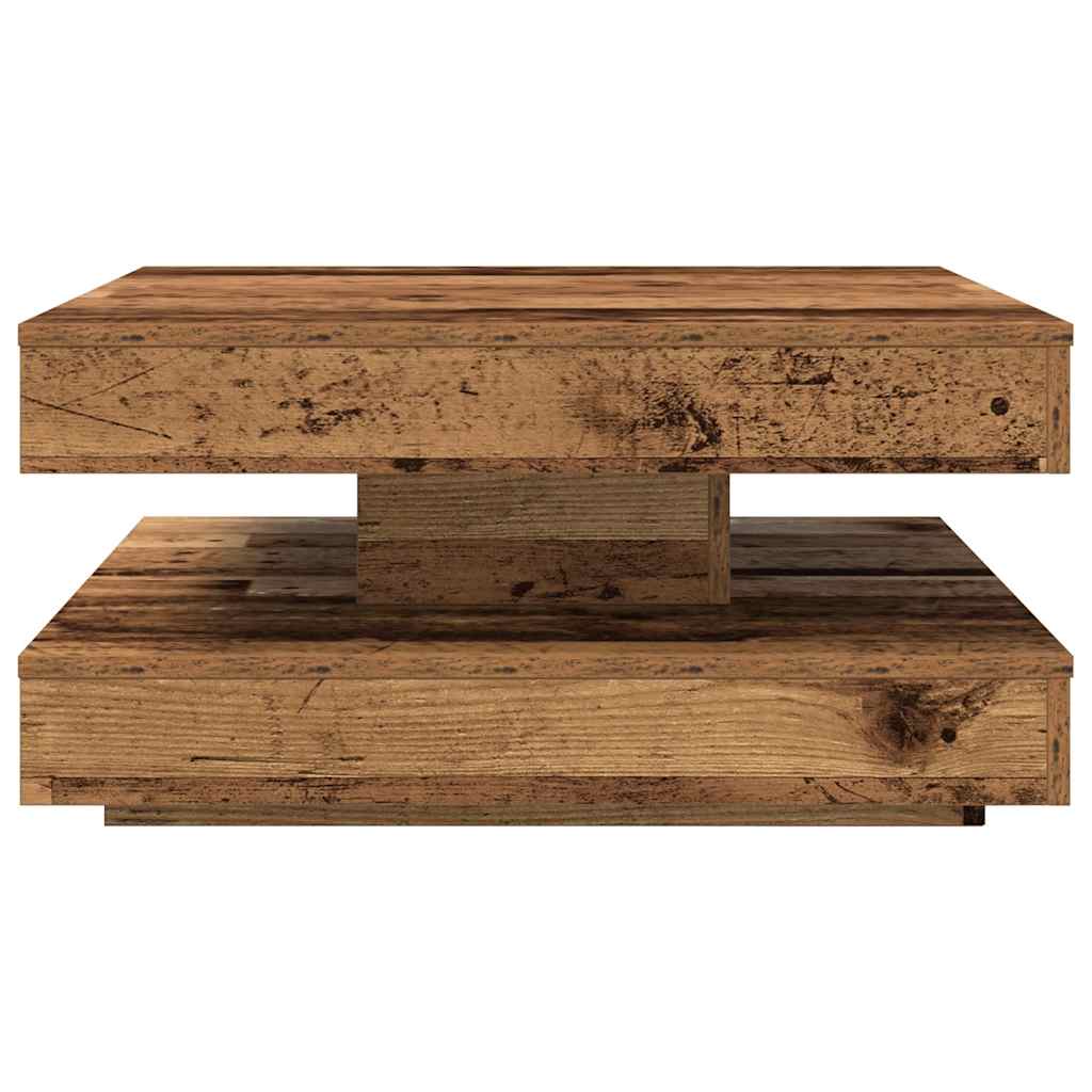 Coffee Table 360-Degree Rotatable Old Wood 70x70x34.5 cm
