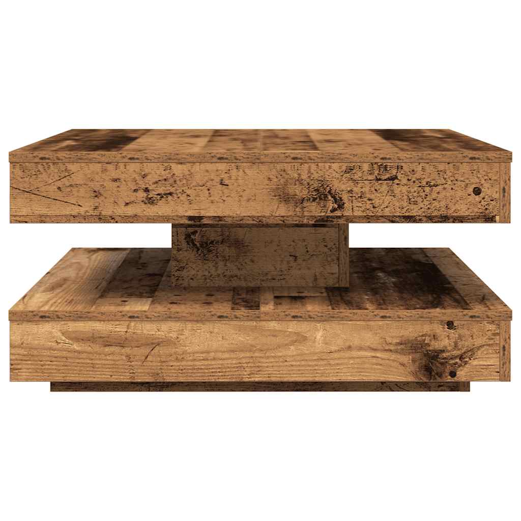 Coffee Table 360-Degree Rotatable Old Wood 70x70x34.5 cm