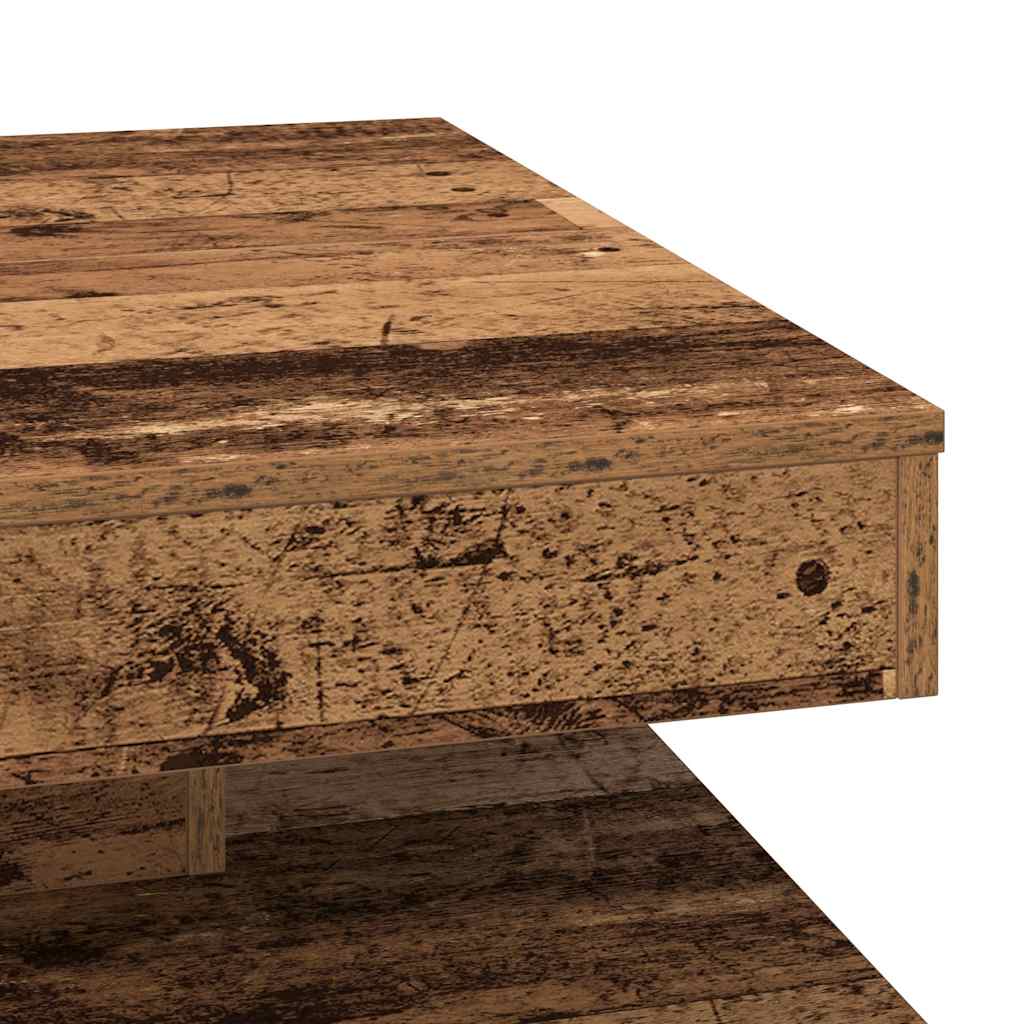 Coffee Table 360-Degree Rotatable Old Wood 70x70x34.5 cm