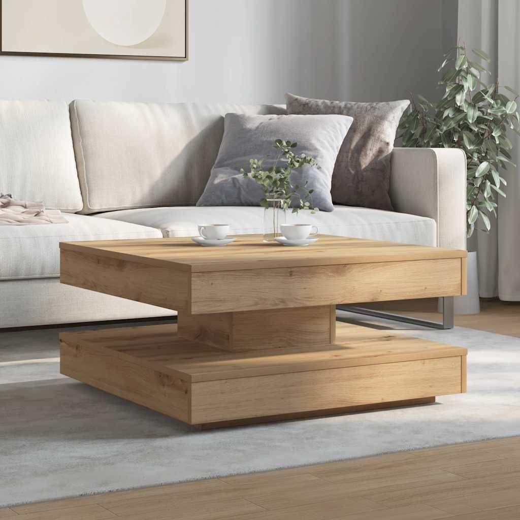 Coffee Table 360-Degree Rotatable Artisan Oak 70x70x34.5 cm