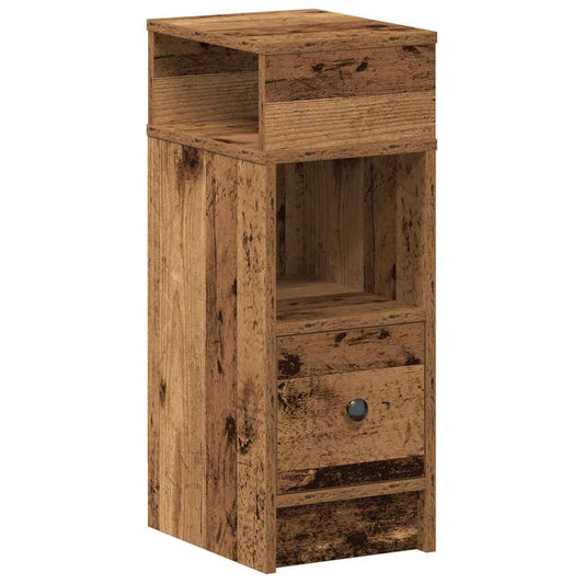 Bedside Cabinet with Drawer Old Wood 25x31x66 cm