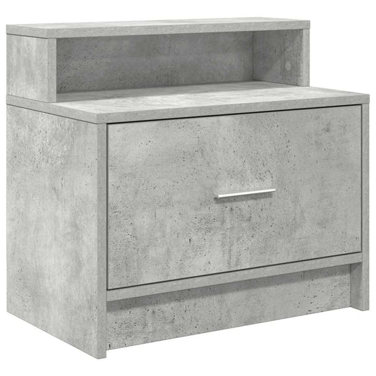 Bedside Cabinet with Drawer Concrete Grey 51x31x47 cm