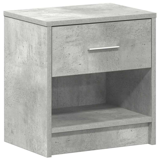 Bedside Cabinet with Drawer Concrete Grey 39x28x41 cm