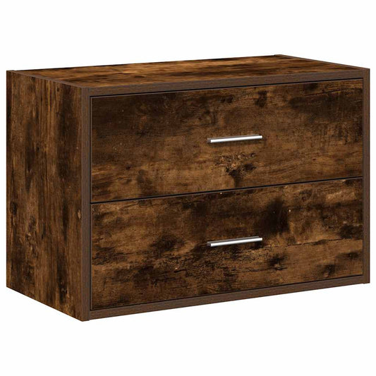Cabinet with 2 Drawers Smoked Oak 60x31x40 cm Engineered Wood
