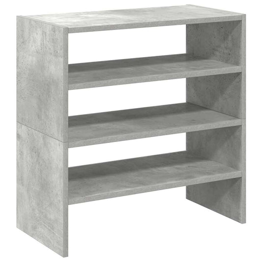 Shoe Racks 2 pcs Stackable Concrete Grey 60x30x30.5 cm