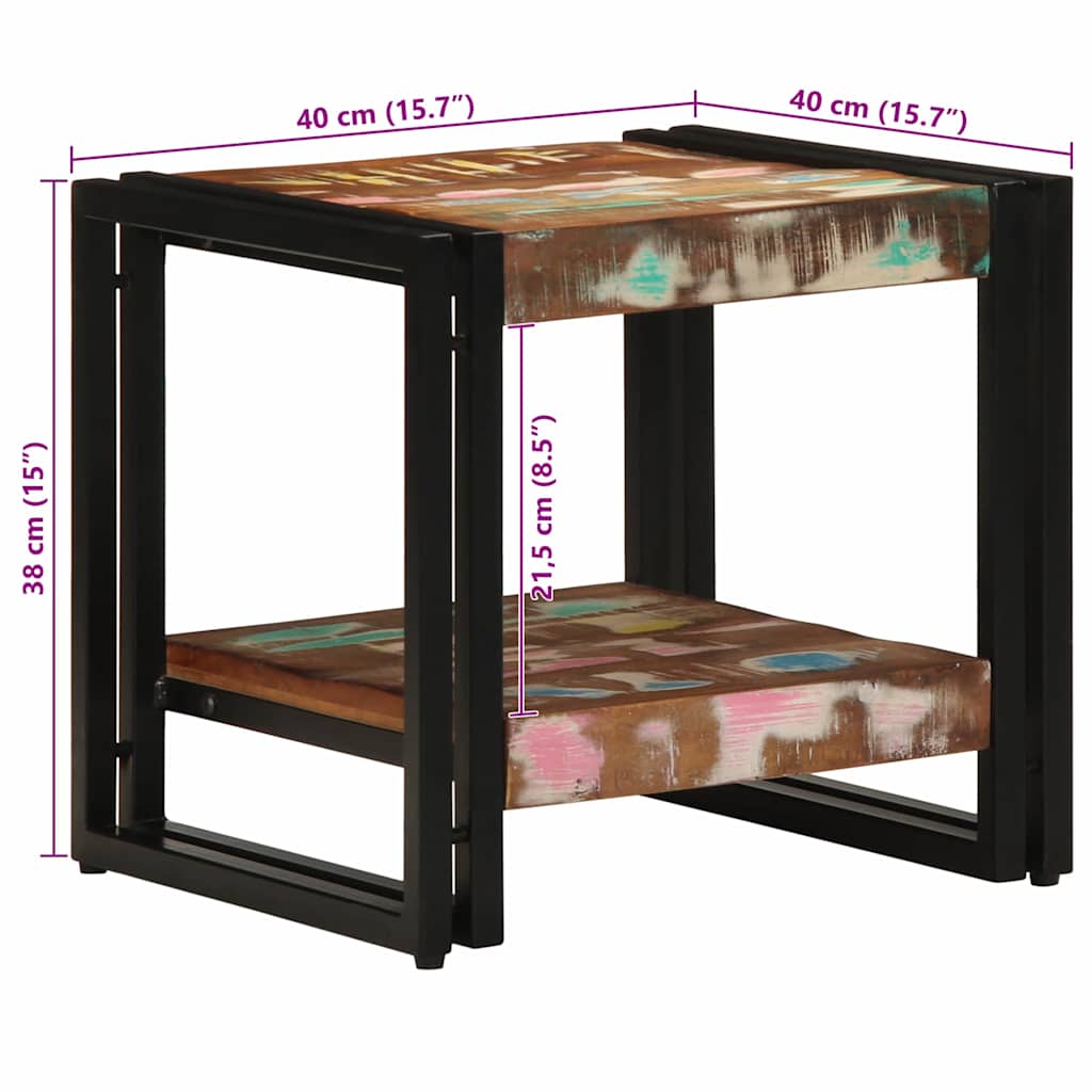 Coffee Table Multicolour 40 x 40 x 38 cm Solid Reclaim Wood