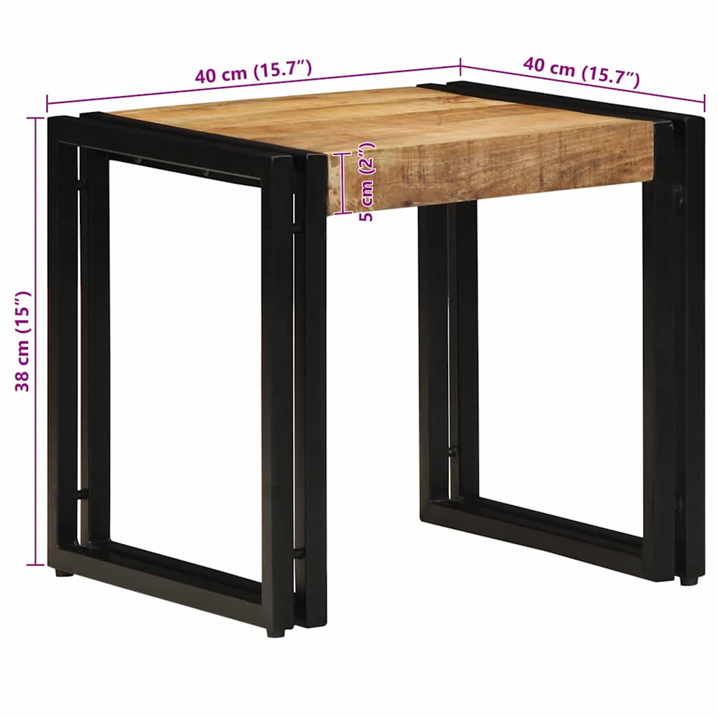 Coffee Table Brown 40 x 40 x 38 cm Solid Mango Wood