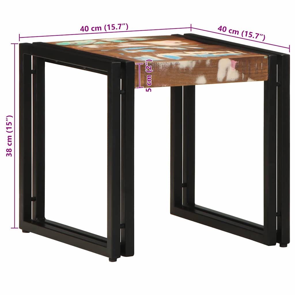 Coffee Table Multicolour 40 x 40 x 38 cm Solid Reclaim Wood