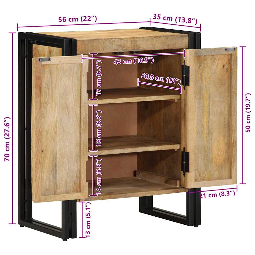 Shoe Cabinet with Shelf Brown 56 x 35 x 70 cm Solid Mango wood