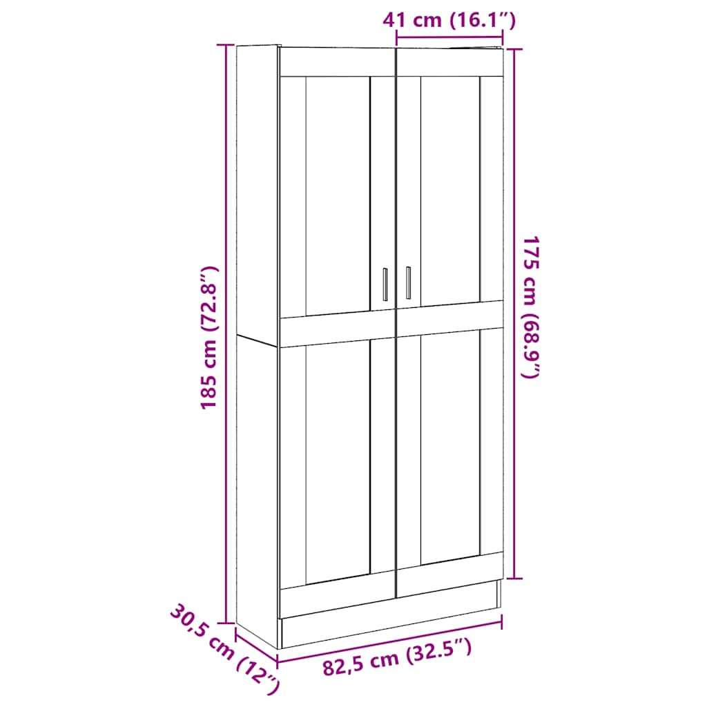 Highboard Artisan Oak 82,5x30,5x185 cm Engineered Wood