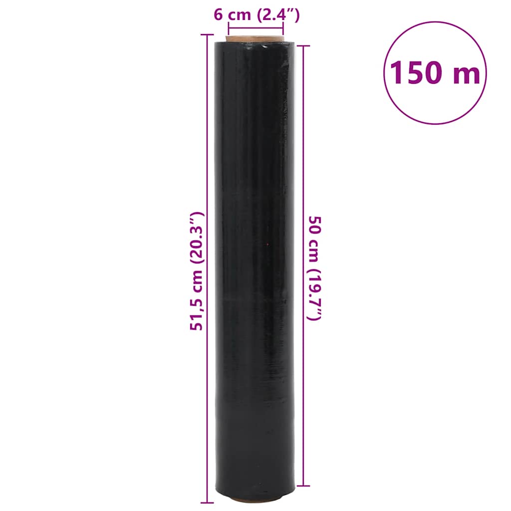 Stretch Film 2 pcs Black 30 μm 50 cm x 150 m