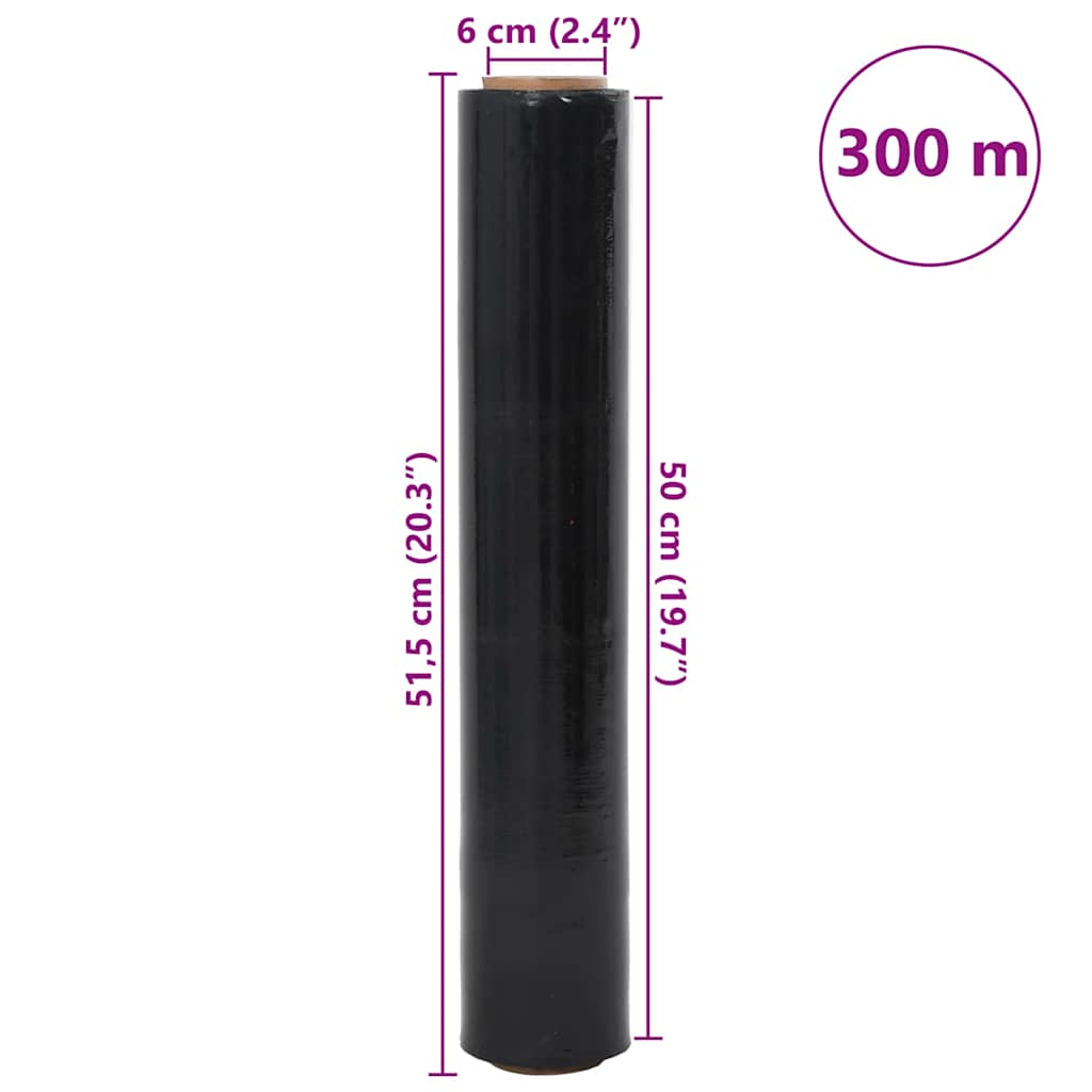 Stretch Film 6 pcs Black 30 μm 50 cm x 300 m