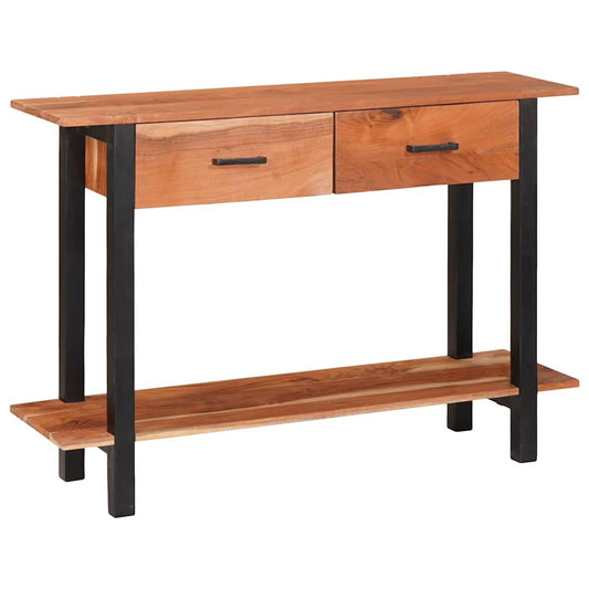 Console Table with Drawer Brown and Black 110 x 30 x 75 cm