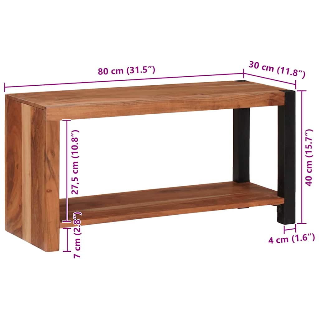 Bookshelf Brown 80 x 30 x 40 cm Solid Acacia Wood
