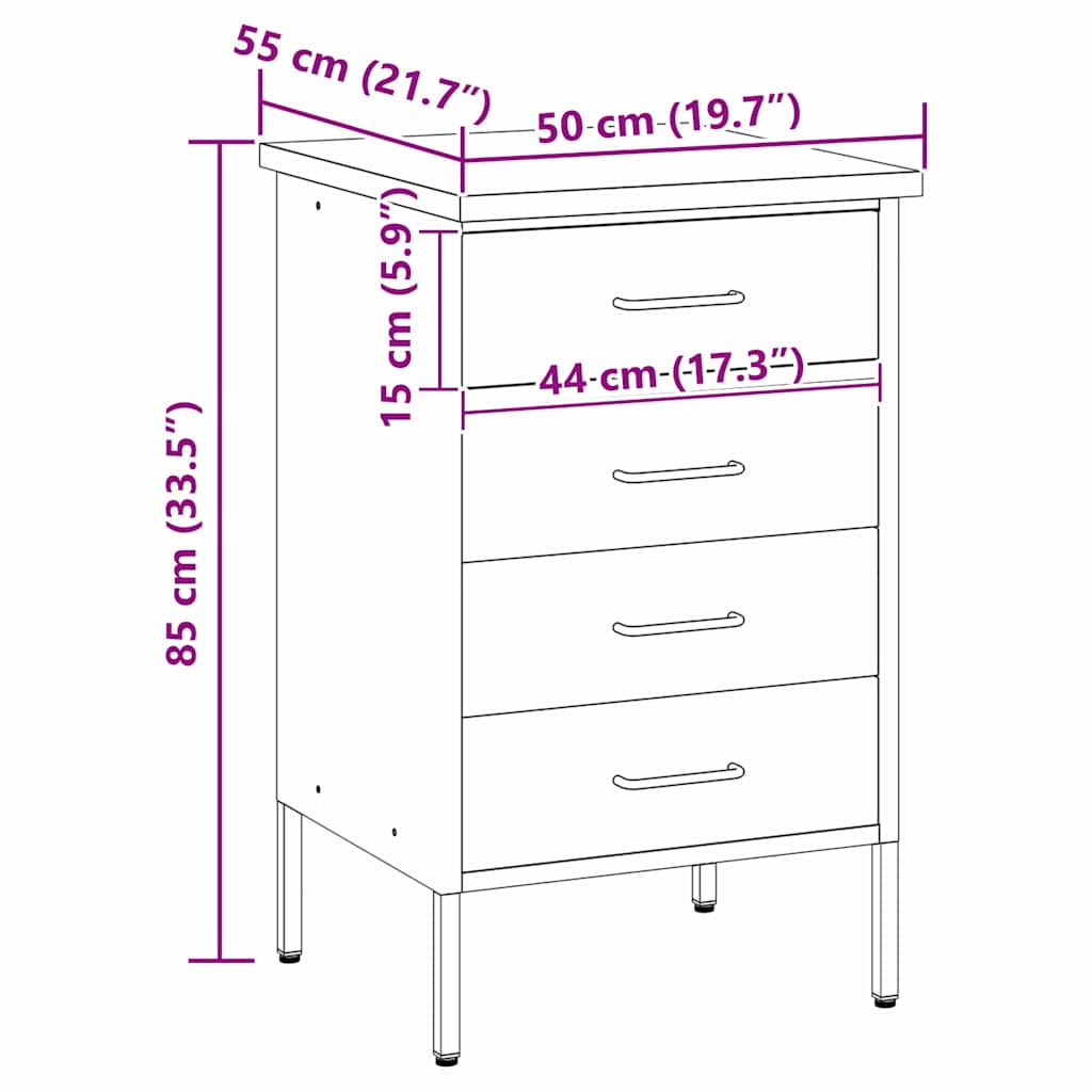 Work Bench with Drawer Red and Grey 50 x 55 x 85 cm