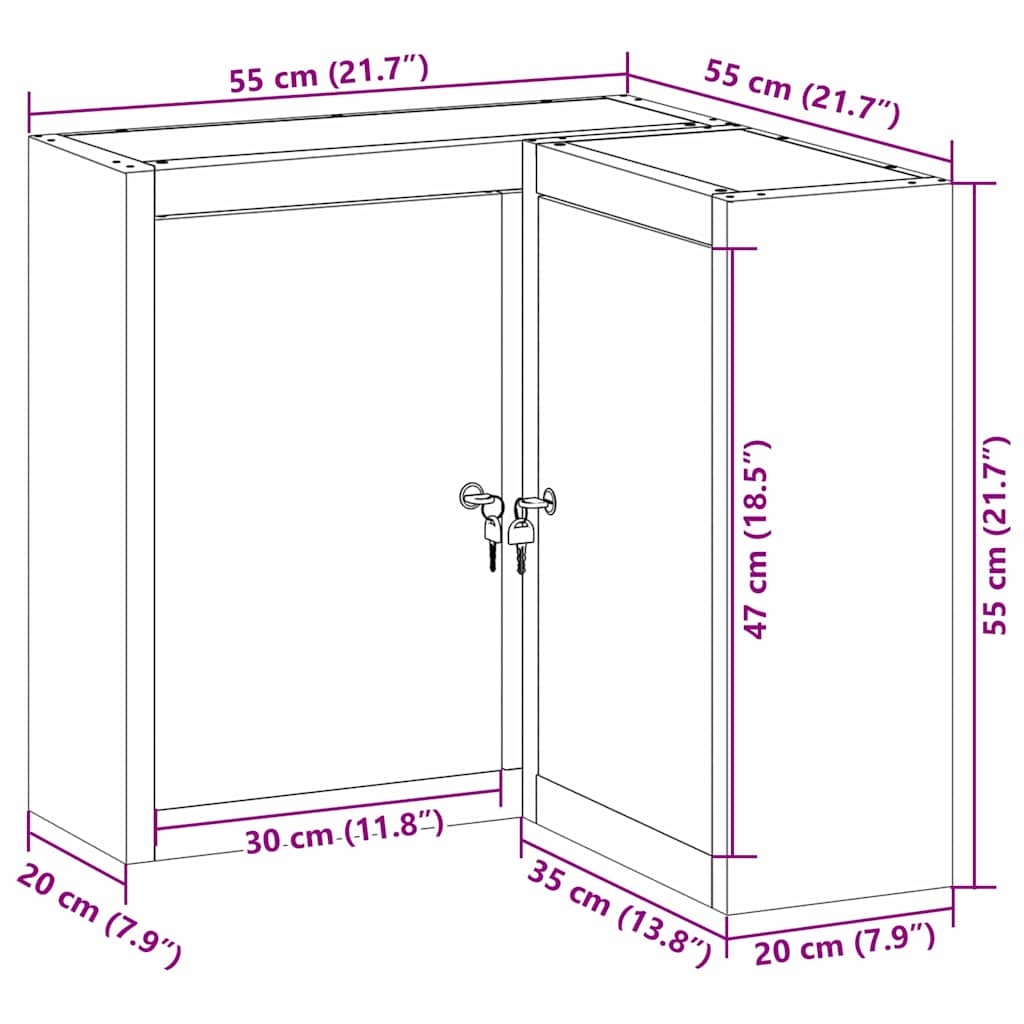 Tool Cabinet with Shelf with Lock Red and Grey 55 x 55 x 55 cm