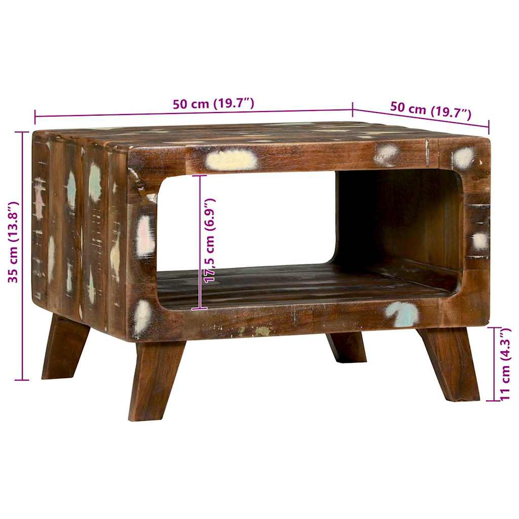Coffee Table Multicolour 50 x 50 x 35 cm Solid Reclaim Wood
