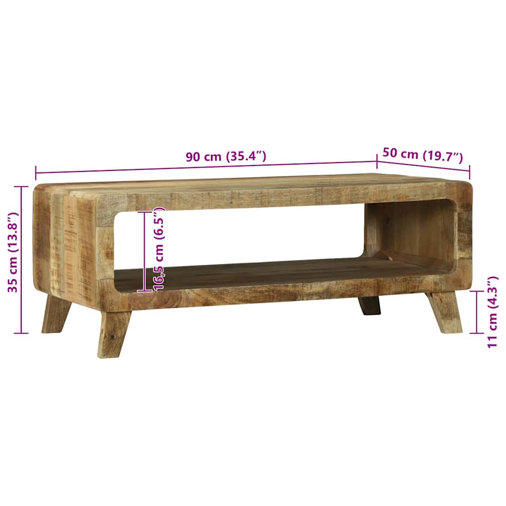 Coffee Table Brown 90 x 50 x 35 cm Solid Mango Wood