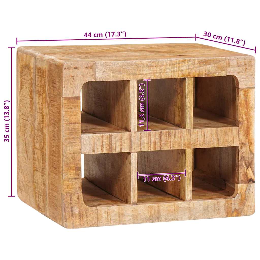 Wine Rack with Storage Brown 44 x 30 x 35 cm Solid Mango Wood