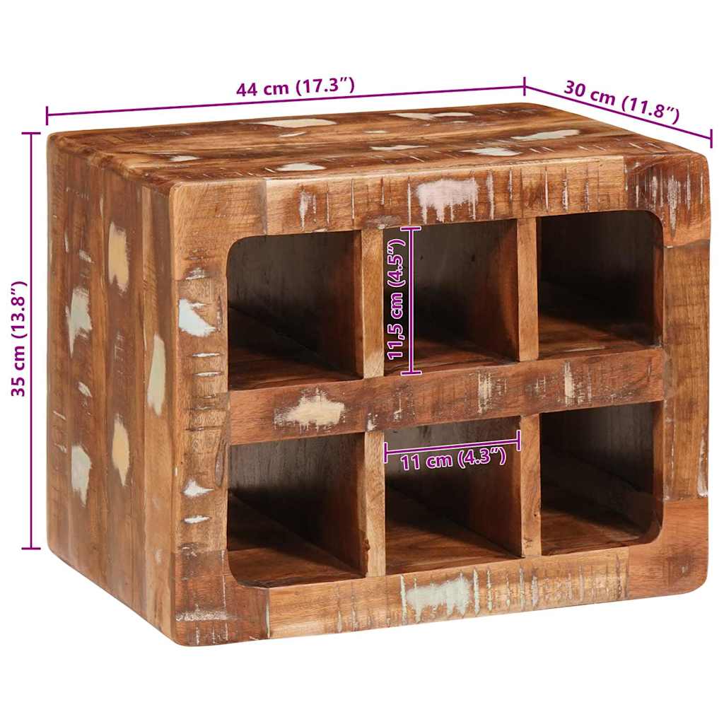Wine Rack with Storage Brown 44 x 30 x 35 cm Solid Reclaim Wood