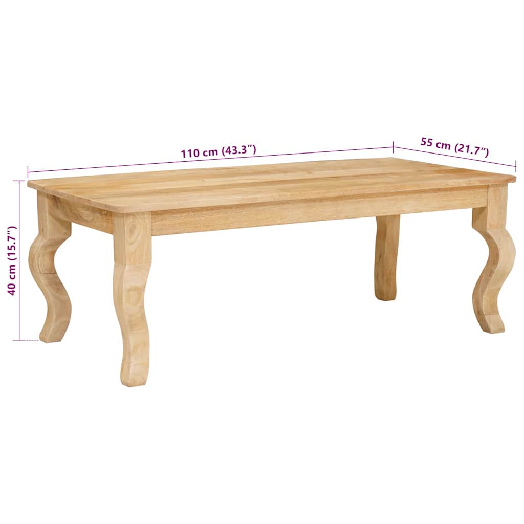 Coffee Table Brown 110 x 55 x 40 cm Solid Mango Wood